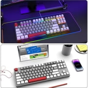 Ajazz AK873 Wired Hot Swappable Mechanical Keyboard, Coiled Cable, 22 RGB Backlit, Classic 3 Color PBT Floating Keycaps, 87% Keyboard with Detachable Magnet Cover, Custom DIY Keyboard