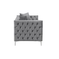thumbnail image 4 of Alexandria - Gray Velvet fabric 3 Pieces Living room Set - 1 Loveseat and 2 Armchairs., 4 of 5