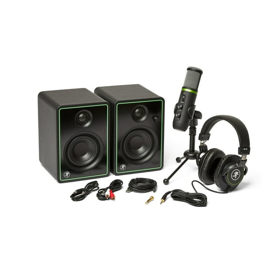 Mackie Content Creation Bundle with CR3-X Monitors, EM-USB Condenser Mic, and MC-100 Headphones