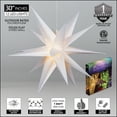 thumbnail image 3 of Aurora Superstar 30" White Hanging Moravian Star Light LED Lantern Decor, Weatherproof Fold-Flat Plastic Lighted Star, 3 of 6