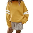 thumbnail image 2 of DAFPZW Women's Crewneck Sweatshirts Long Sleeve Pullover Striped Tops Casual Loose Fall Shirts, 2 of 5