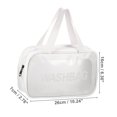 thumbnail image 2 of Bolsas de maquillaje portátiles de doble asa para mujeres Unique Bargains para vacaciones, camping y viajes de cuero PU blanco, 2 of 4
