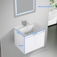 thumbnail image 4 of Blossom Bern 24" Floating Vanity, Glossy White, Ceramic Sink, Soft-Close Doors, Space-Saving Design, 4 of 10