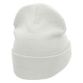 thumbnail image 3 of Good Luck Phrase Embroidered 12 Inch Long Knitted Beanie - White OSFM, 3 of 5