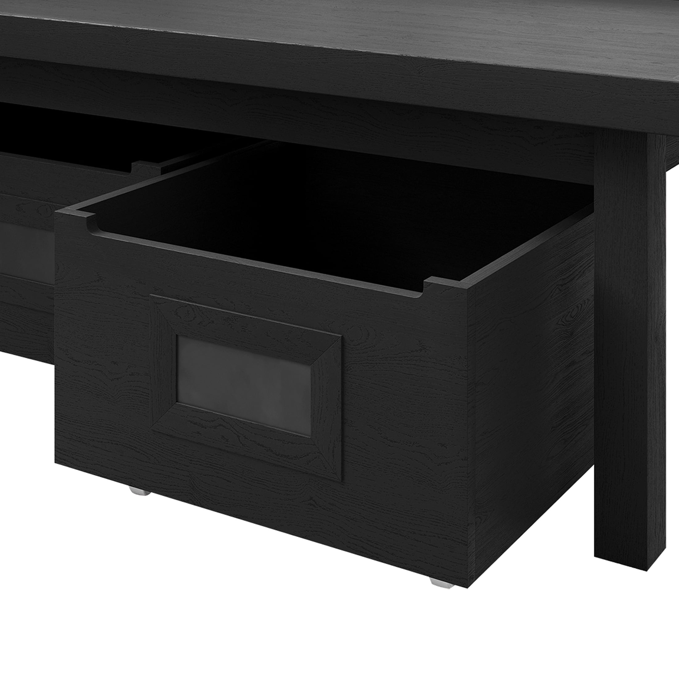Castle Place Contemporary Kids Table with Drawers, Black