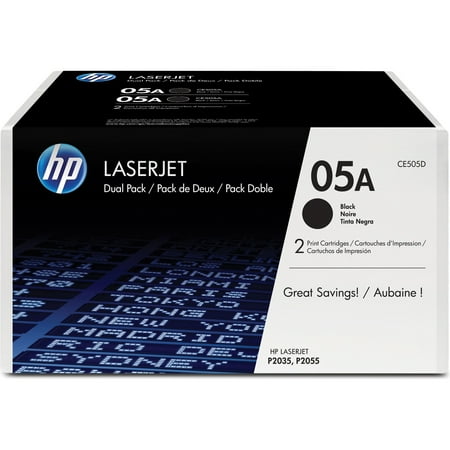 UPC: 0886111645091 | HP 05A (CE505D) Toner Cartridges – Black (2 Pack)