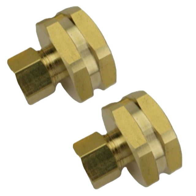 Feimier 2pcs Brass Adapter 3/4 Female to 1/4inch Compression Garden Hose Adapter