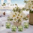 thumbnail image 5 of Serene Spaces Living Set of 4 Green Ribbed Glass Tealight Holders, Perfect for Weddings and Home Décor, Measures 2.25" Tall and 2" Diameter, 5 of 6