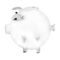 thumbnail image 2 of perfk Glass Pig Piggy Bank Money Saving Jar Cute Piggy Bank for Entrance Bar Decor Pink long mouth, 2 of 10