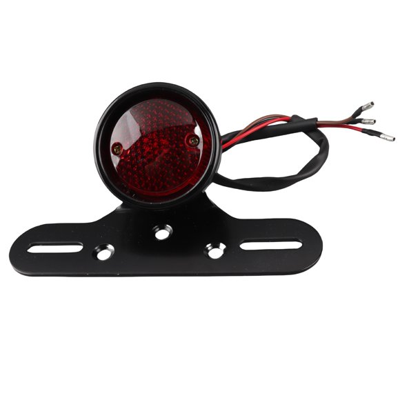 M Buder Luz Trasera De Freno Y Parada Para Motocicleta Estilo Retro Chopper Bobber Universal 12V 0.5W Color Negro Lente Roja Accesorios Iluminación