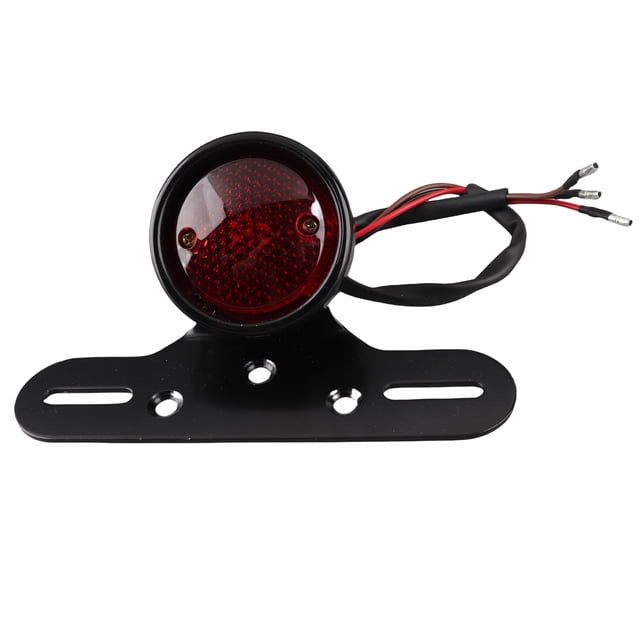 M Buder Luz Trasera De Freno Y Parada Para Motocicleta Estilo Retro Chopper Bobber Universal 12V 0.5W Color Negro Lente Roja Accesorios Iluminación