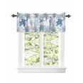 thumbnail image 2 of Kitchen Cafe Valance Curtain for Small Windows,Summer Marine Turtle Coral Starfish Rod Pocket Valances Watercolor Ocean Shell on White Window Treatment Panel for Living Room/Bedroom/Bathroom,60x18in, 2 of 9