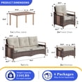 thumbnail image 5 of NestNook 6-Piece Outdoor Conversation Set with 2 Fixed Chairs, Sofa, 2 Ottomans and Aluminum Coffee Table for Porch, Deck, Backyard, 5 of 10