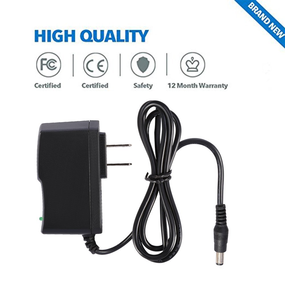 Cazxooy 6V 1A Power Supply Adapter - AC 110/220V To DC 6V, 5.5mm X 2.1mm Plug, 4ft Cable