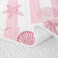 thumbnail image 5 of Erosebridal Pink Starfish Bow Knot Bed Spread Queen for Girls,Ocean Theme Geometric Stripes Queen Coverlet Set for Teens Adults, 5 of 7