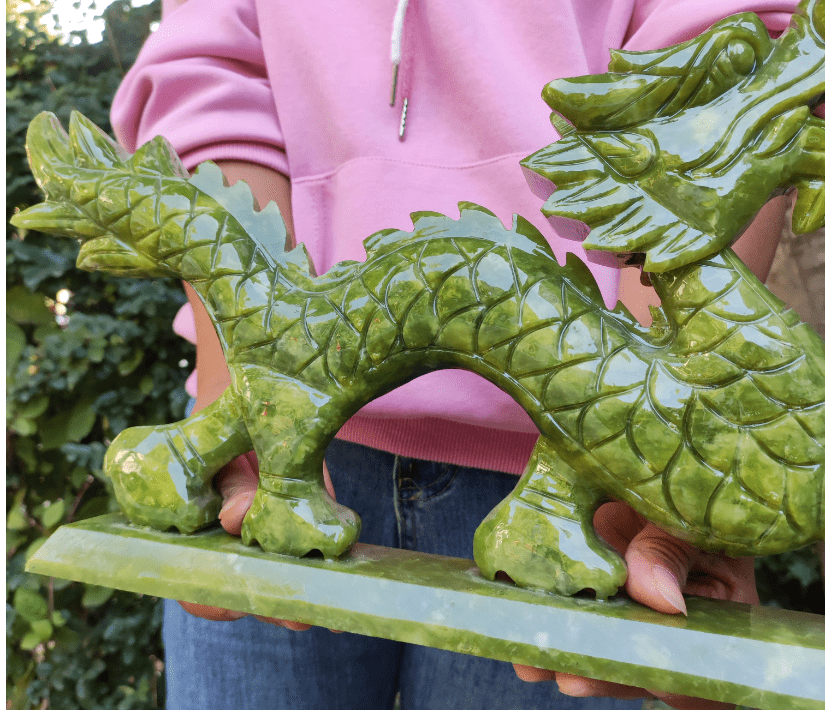 Funny crystal  healing Huge green jade dragon carving carved, Crystal , Handmade Raw Stone  jade dragon Gem Chakra Quartz Crystal