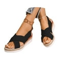 thumbnail image 3 of Women's Sandals Mix It Flip Flops for Women Sandals for Women Size 12ww Comfortable Walking Leather Sandal Women's Casual On Comfortable Beach Walking Shoes Outdoor Black 9, 3 of 9