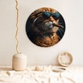 thumbnail image 5 of Picia Dapper Cat in Sunglasses Pattern Bone China Decorative Plate – Wall Decor with Stand and Adhesive, Elegant Ornament for Living Room, Office, or Entryway-7in, 5 of 6