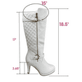 thumbnail image 2 of Women's Ladies Fashion High Heel Zip Round Toe Casual Dress Heel Boots Shoes (White, 11), 2 of 5