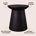 thumbnail image 3 of Hollie 18" Modern Drum Indoor/Outdoor Accent Table Pedestal, Black Frosted, 3 of 8