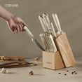 thumbnail image 5 of Carote 14 Pcs Knife Set with Wooden Block Stainless Steel Knives with Ergonomic Handle, Forged, 5 of 8