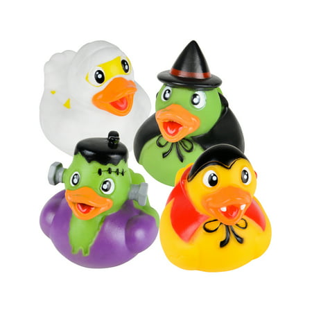 Set Of 12 Classic Halloween Monsters Rubber Duckies Bath Ducks Toys