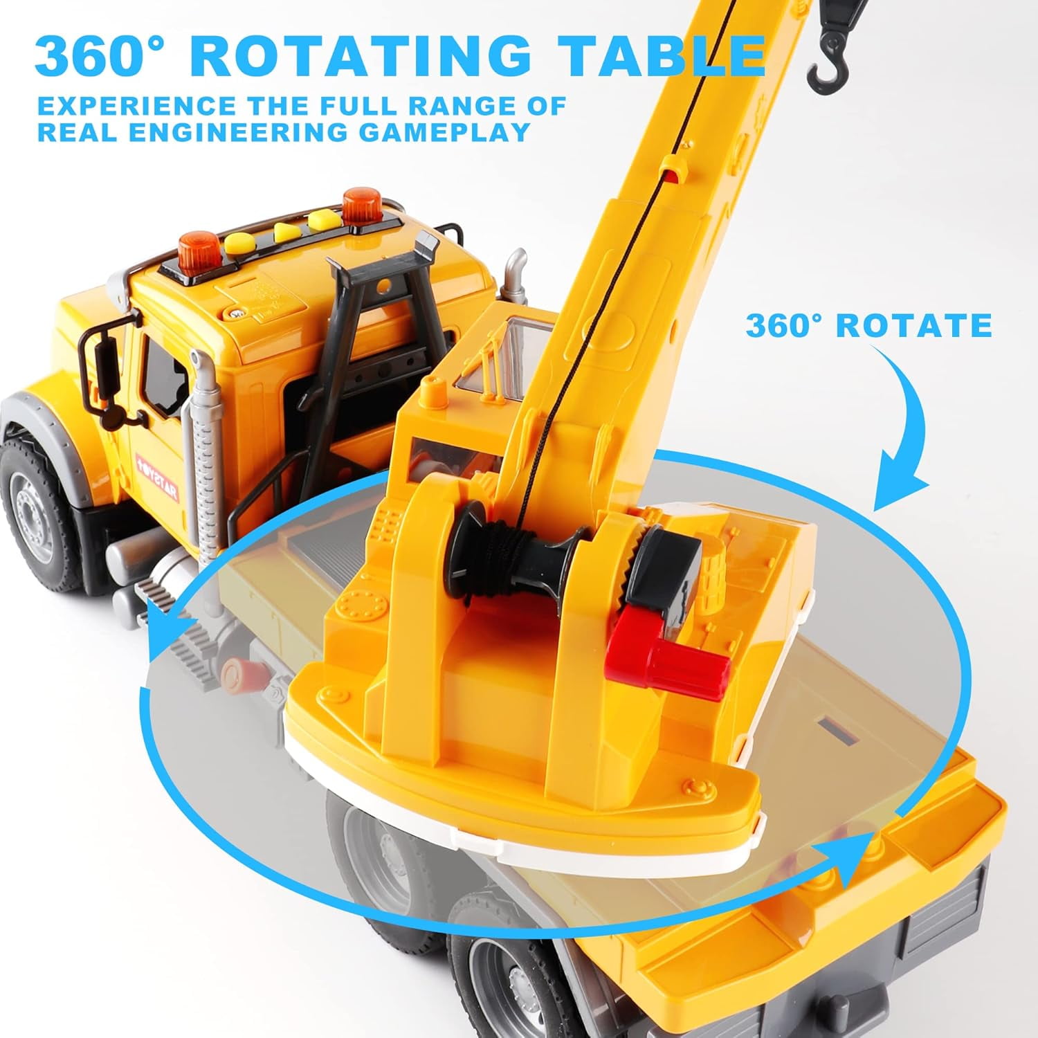 Auto Beyond Construction Toys Crane, Sound and Light Truck, Crane Toys for 2-6 Years Old Boys, Birthday Christmas Gift