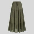 thumbnail image 2 of YDFCWXW Maxi Skirts for Women Tiered Long Skirts Pleated A Line Adjustable Elastic Waist with Drawstring Flowy Long Skirt Green, M, 2 of 3