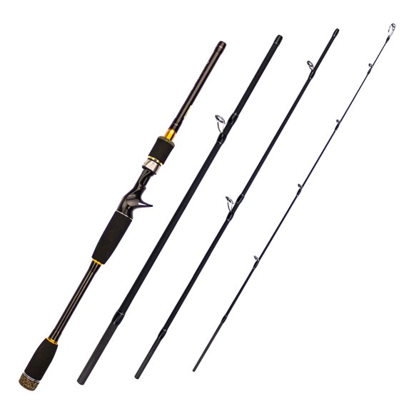 Yeacher Portable 4-Section Spinning/Casting Fishing Rods Carbon Fiber Telescopic Fishing Pole for Saltwater and Freshwater