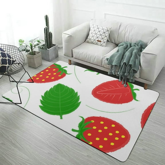 Colorful Strawberries Carpet Style Living Room Bedroom Rug Modern 3d Entry Door Mats Household
