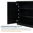 thumbnail image 6 of Buffet Cabinet with Storage, Sideboard with Adjustable Shelves and Silver Handles, Kitchen Buffet Storage Cabinet with 4 Doors for Dinning Room Kitchen Living Room, Black, 6 of 9