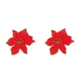 thumbnail image 3 of Injueey Paquete de 10 flores de Navidad decoración artificial cabezas de flores jardín de bodas adorno de árbol de Navidad Año Nuevo navidad rojo 2piezas, 3 of 6