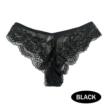 

Gubotare Women Panties Lace Women s Comfortable Playful Hollowed Out Underwear Black M