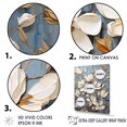 thumbnail image 3 of Designart "Painted Blue And Gold Magnolias" Magnolias Floater Framed Wall Art Living Room, 3 of 5