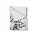 thumbnail image 2 of Octopus Soft Flannel Fleece Throw Blanket, Dangerous Octopus on Helm of Sailing Ship with Tentacles Around Handles Print, Cozy Plush for Indoor and Outdoor Use, 60" x 80", Black White, by Ambesonne, 2 of 6