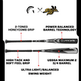 thumbnail image 4 of Guardian Baseball X Stinger The Guardian USSSA 2 3/4" Baseball Bat Drop -10, 4 of 7