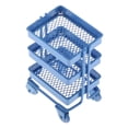 thumbnail image 4 of Estante de almacenamiento de 3 niveles de hierro en miniatura 1/12 con Azul Zulema Estante de almacenamiento de casa de muñecas moderna, 4 of 6