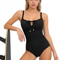 thumbnail image 3 of CHGBMOK Womens One Piece Swimsuits Sexy Front Tie Bathing Suit Tummy Control Slimming Swimsuits Spaghetti Straps Swimwear, 3 of 7