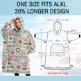 thumbnail image 4 of Oversized Wearable Blanket Hoodie,Multicolor Christmas Word Pattern Sherpa Blanket Hoodie with Super Pockets,Super Warm Fuzzy Pullover for Women & Men, 4 of 6