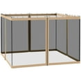 thumbnail image 1 of Outsunny Replacement Mosquito Netting for Gazebo 10' x 10' Black Screen Walls for Canopy with Zippers for Parties and Outdoor Activities, Beige, 1 of 10