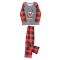 thumbnail image 5 of Christmas Family Matching Pajamas Set, Long Sleeve Santa Claus/Elk Print Tops with Plaid Pants, 5 of 7