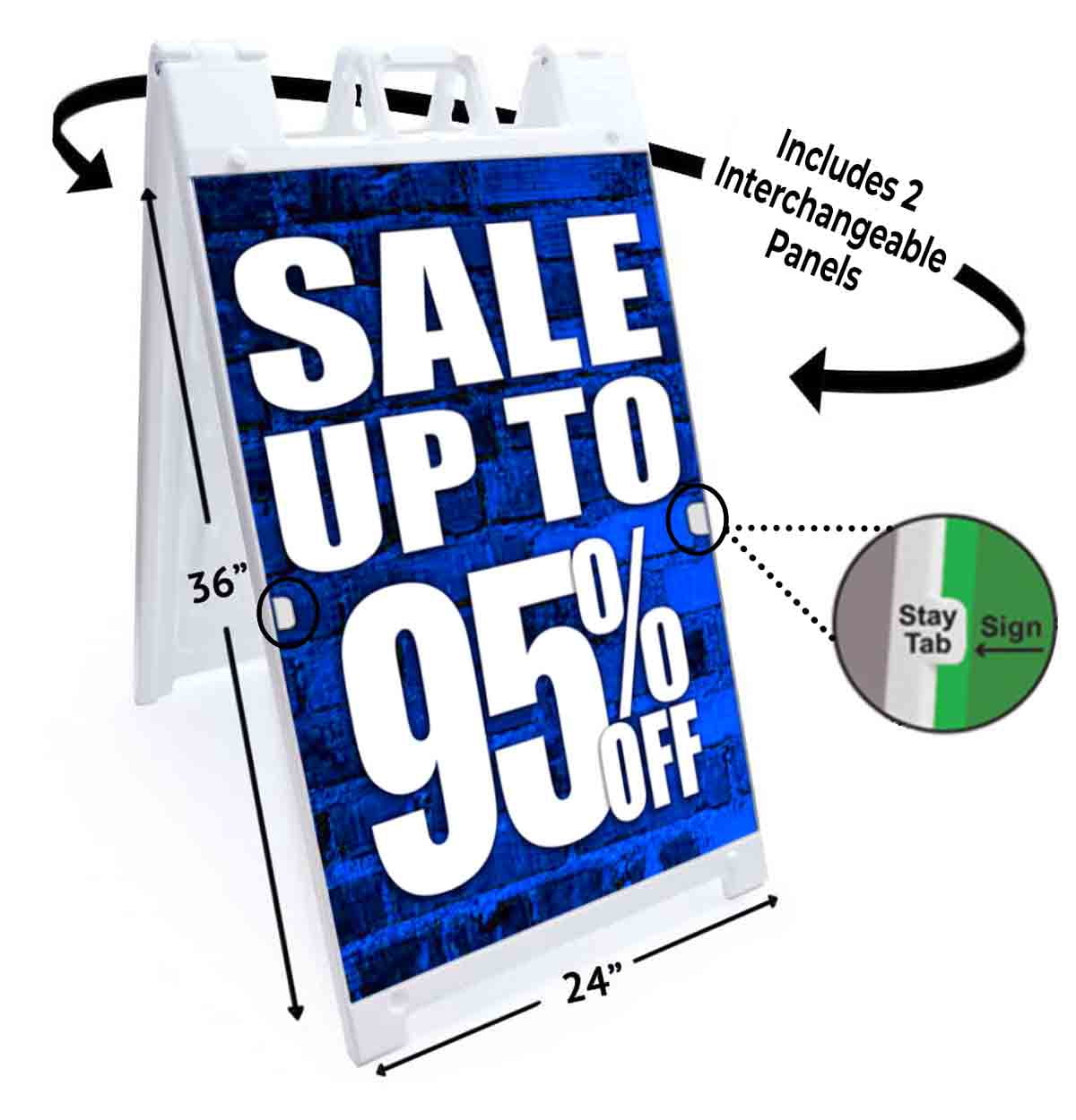 Sale Up To 95 Percent Off (24" X 36") Deluxe A-Frame Signicade, Includes 2 Removable Panels & Stand