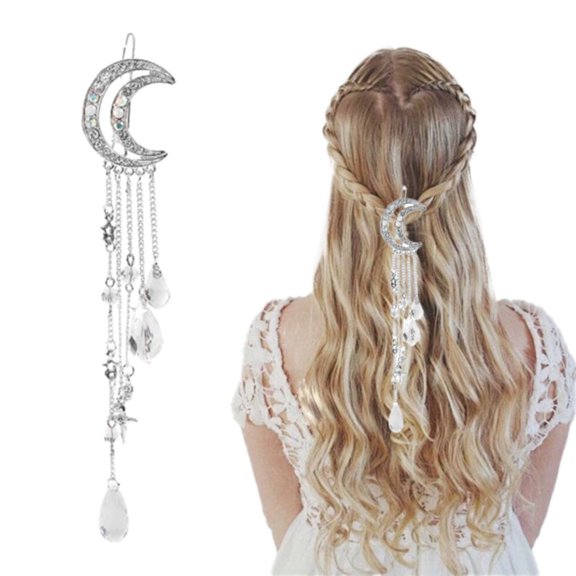 Bradem Women's Star & Moon Fringe Hairpin - Side Hair Decoration