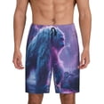 thumbnail image 1 of Balery Mystical White gorilla Jungle Pantalones cortos de pijama de punto de algodón para hombre con cinturilla y bolsillos-X-Large, 1 of 6