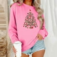 thumbnail image 2 of Aboser Christmas Graphic Sweatshirt Women Gift Tree Print Shirts Cozy Fleece Long Sleeve Sweatshirts Soft Holiday Pullover Winter Tops Pink XS, 2 of 7