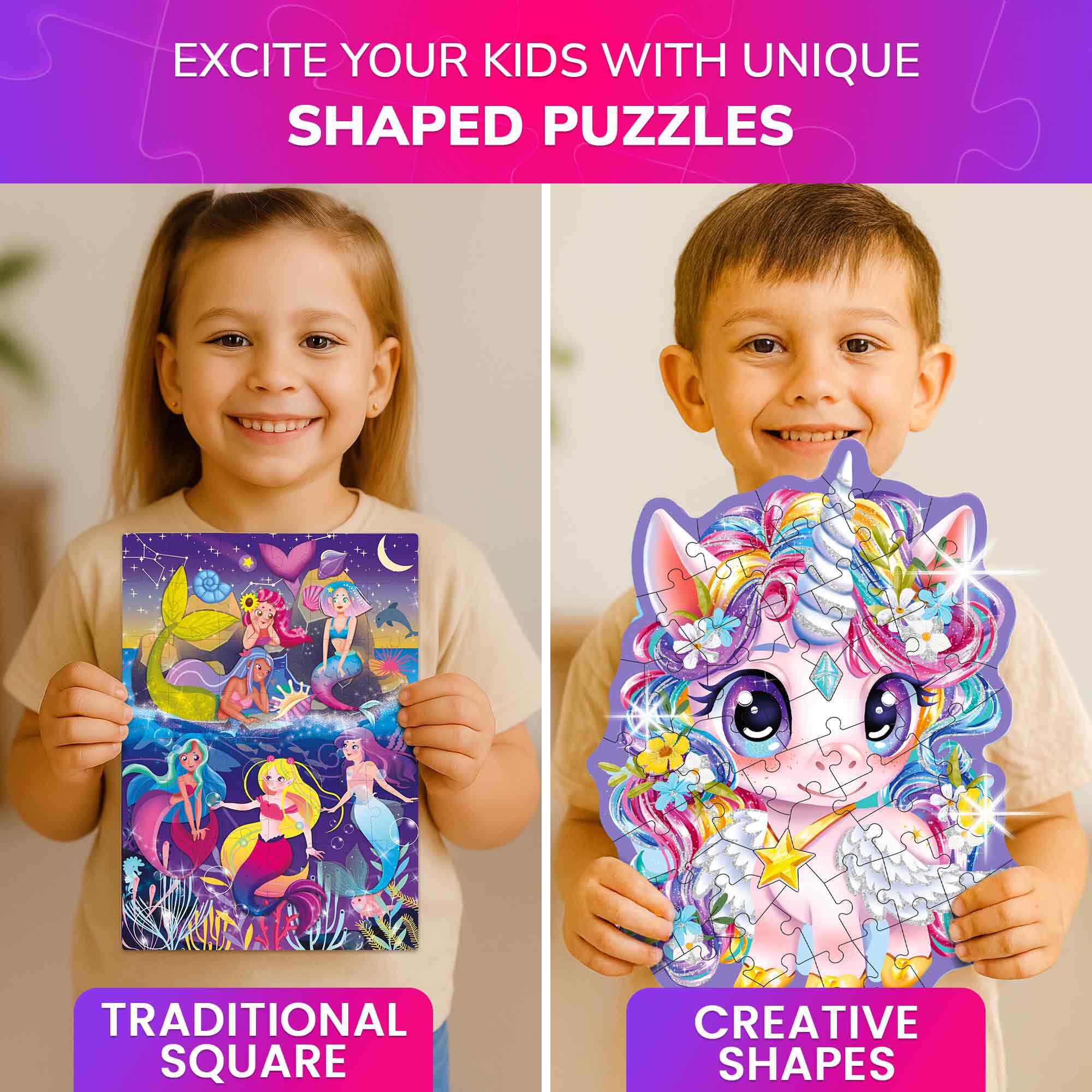 Quokka Puzzles for Kids Ages 4-6 - Jigsaw Puzzles for Toddlers 3-5 - 48 Piece Shimmer Puzzles for Kids