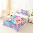 thumbnail image 5 of jejeloiu Colorful Ombre Alphabet E Twin Sheet Sets For Girls,Dreamy Princess Style Bedding For Kids,3-Piece, 5 of 6