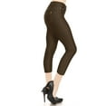 thumbnail image 2 of Women's Comfy Stretchy Slim Fit Cropped Pockets Button Solid Capri Pants S-3XL, 2 of 3