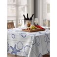 thumbnail image 5 of Navy Blue Coastal Table Cloth, Waterproof Tablecloth for Rectangle Tables, Starfish Nautical Ocean Sea Wooden Reusable Washable Fabric Table Cover for Restaurant Kitchen Dining Tables 60"x84", 5 of 8