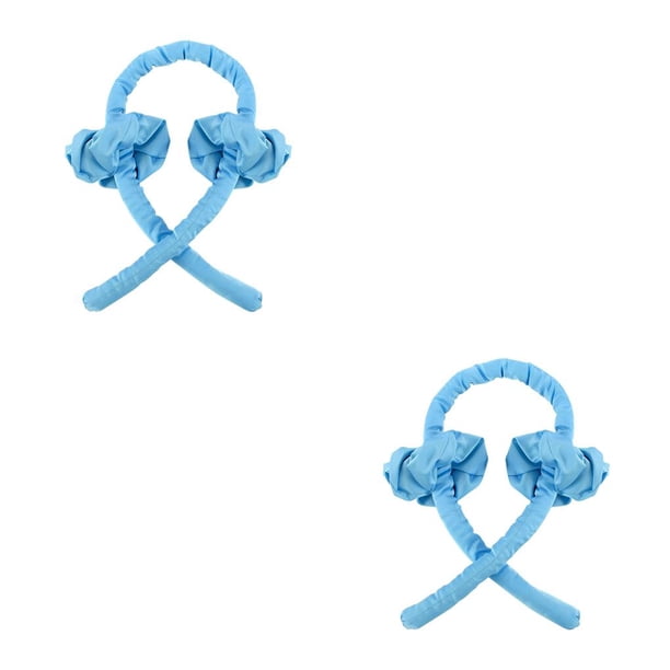 Vogacara Cinta para rizar el cabello Cinta para el cabello Espuma sin calor Pinza para el cabello Reutilizable Diadema portátil para envolver, Azul Azul 2piezas Vogacara CBP116558